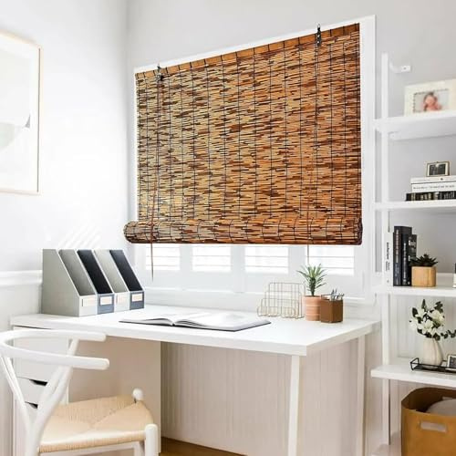 Tende avvolgibili in bambù per finestre, tende da sole per interni ed esterni, decorazione retrò per portici e pergole (160 x 200 cm)