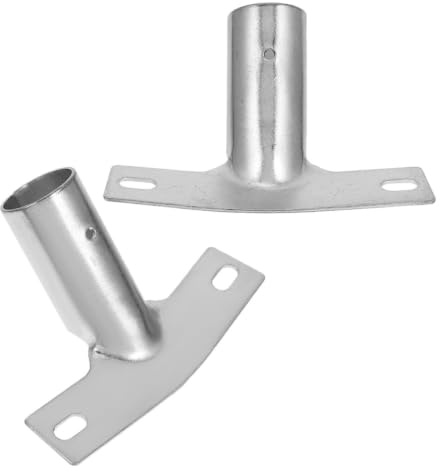 2pcs Iron Broom Handle Bracket Mounting Tips for Broom Brush | Brush Handle Bracket, Silver Threaded Adapters for Broom and Paint Pole, Easy Replacement