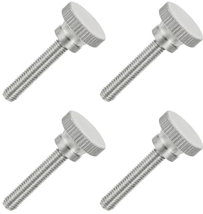 QUARKZMAN 4 Stück 304 Edelstahl Rändelschrauben M5 x 25mm, Flache Rändelschraube mit Vollgewinde, Rändelkopf Handschrauben Set für Industrie Haushalt Mechanische Teile Elektronische Geräte