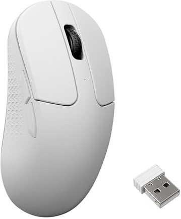 Keychron M3 Mini 8K Souris Gaming, 2,4 GHz/Bluetooth 5,3/Filaire, 55g Ultra-légère, 8000 Hz, Capteur PixArt 3950, Programmable avec Launcher, 30 000 DPI/750 IPS, pour Windows, Mac et Linux - Blanc