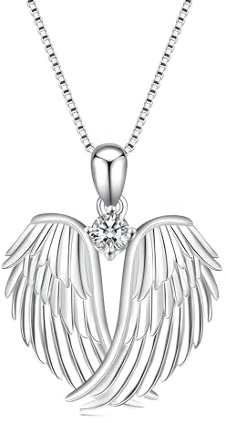 Pendentif ange gardien en argent Sterling 925 pour femmes, collier d'ailes gardien, filles, bijoux