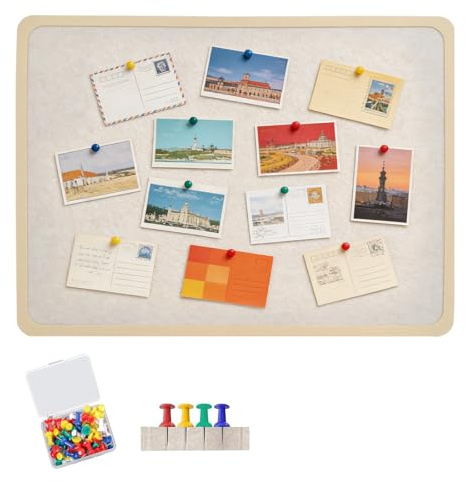 60 x 40cm Filz Pinnwand Selbstklebend, Filzboard Memotafeln Memo Boards mit 30 Pinnnadeln Bulletin Board Wanddekoration für Büros, Schulen, Kinderzimmer