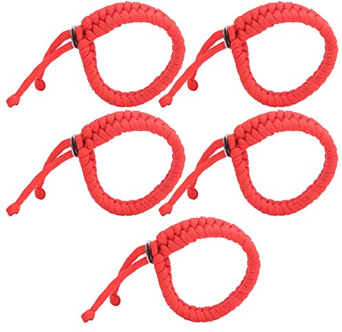 Wakects Paracord Bracelet, Adjustable Parachute Cord Survival Wrist Strap, 5Pcs for Outdoor Adventures and Daily Wear