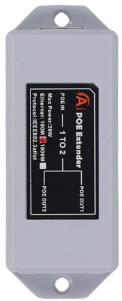 RASTKY PoE Extender 1 in 2 Out Compact Plug and Play Repeater for Security Cameras and IP Phones