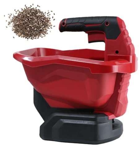Spandisemi per Erba Senza Fili, Fertilizzante Elettrico da 3,3 Litri con Portata Variabile a 8 Marce, Area di Diffusione di 800 M², Spandiconcime Portatile Senza Fili per Prato/Giardino/Fertilizzante