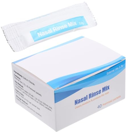WOFASHPURET Bustine di Sale per Lavaggio Nasale 2,7 G Confezione da 40, Soluzione Salina Fisiologica per Adulti, Pulizia Naso Quotidiana e Pratica per Irrigazione Nasale