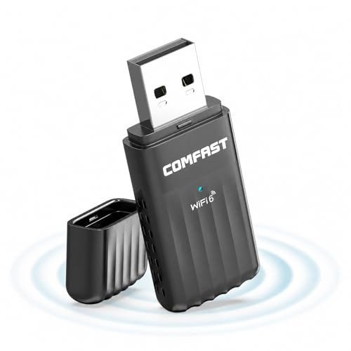 COMFAST AX900 WiFi Dongle for PC USB WiFi 6 Adapter Bluetooth Dual Band | 5G/2.4G WiFi Adapter USB Wireless Dongle for Desktop Laptop, Supports Windows 11/10, MU-MIMO, WPA3, Mini Size