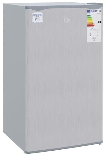 Homgoday 91L Freestanding Under-Counter Fridge Freezer with Chiller Box, Reversible Door, Adjustable Thermostat, 47.5cm Wide, Low-Noise Design