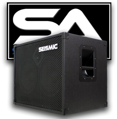 Seismic Audio 210 Bassgitarren-Gehäuse mit Horn und Lautstärkeregler, PA DJ, 200 W, 2x10 Pro Audio