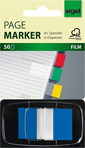 Sigel HN492 flexibel Bookmark blau 50pièce (S) Lesezeichen – , (39 mm, 69 mm, 50 Stück (S))