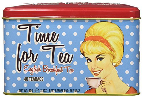 New English Teas Time for Tea Tea Tin with 40 English Breakfast Teabags