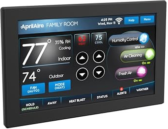 AprilAire 8920W Wi-Fi Programmable Color Touchscreen Thermostat with IAQ Control; Amazon Alexa and Google Assistant Compatible