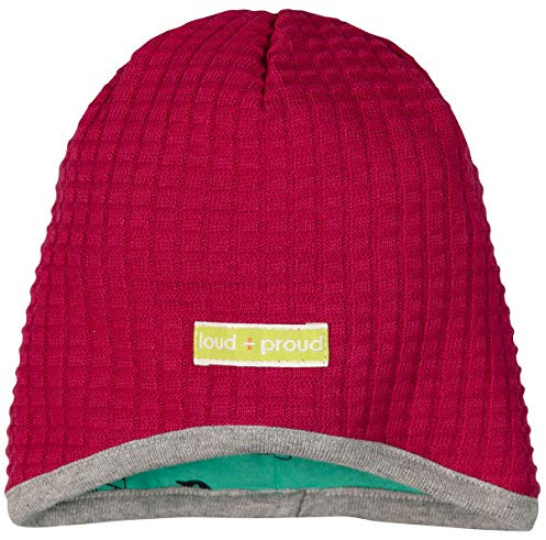 loud + proud Unisex Baby Mütze Wendemütze Strick aus Bio Baumwolle, GOTS Zertifiziert 7050, Einfarbig, Gr. 41/43 (Herstellergröße: 74/80), Rosa (Berry Ber)
