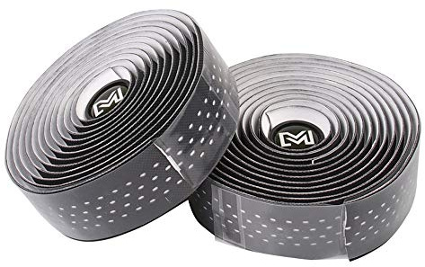 VOANZO Fahrradlenkerband, Mountainbike, Lenkerband, Leder, Weiß, Länge: 2,1 Meter, Breite: 30 mm