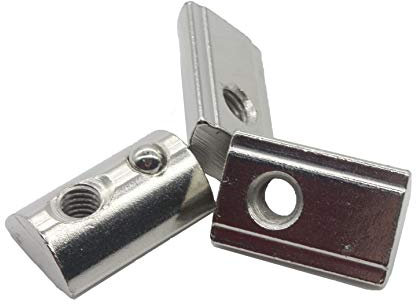 20x M5 Nutenstein 12,0 x 6,7 mm Nut 8, mit Federkugel, Stahl