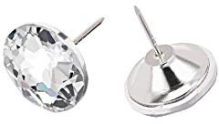 sourcing map Clou Tapissier Cristal 20mm Diamètre Tête 32mm Longueur Jarret Clou Ameublement pour Meuble Sofa Dosserets 50 Pcs