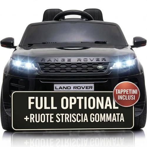 TOYSCAR Elektrisk bil för barn Range Rover Evoque fullt tillval elbil för barn fjärrstyrd lädersäte dubbelmotor elektrisk motor 12 V svart
