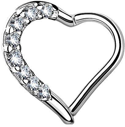 Piercingfaktor Wunderschönes Herz Ohr Kristall Piercing Knorpel Helix Ring Scharnier Clicker