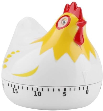 2PCS Chicken Pattern Timer, Kitchen Timer for Cooking Chicken Pattern Countdown Reminder for Cooking Baking Time Timer(White)