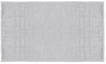 Mosobam Luxuriöse türkische Badematte, 50,8 x 86,4 cm, Hellgrau (Grau), 1000 g/m², Bambusviskose und ägäische türkische gekämmte Baumwolle