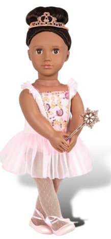 Our Generation Zuckerfee Puppe Delmy - Bewegliche 46 cm Puppe mit Kleidung und Zubehör - Rosa Kleid, Zauberstab und Diadem - Spielzeug ab 3 Jahren