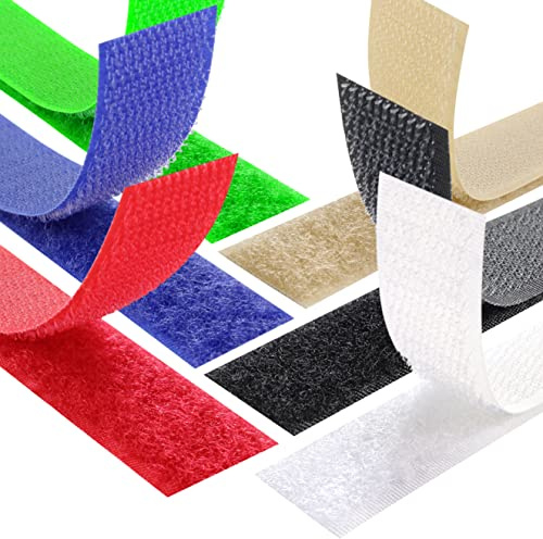 KS24 Products Klettband zum Aufnähen, schwarz, 50 mm x 3 m auf Rolle | Set Hakenband & Flauschband