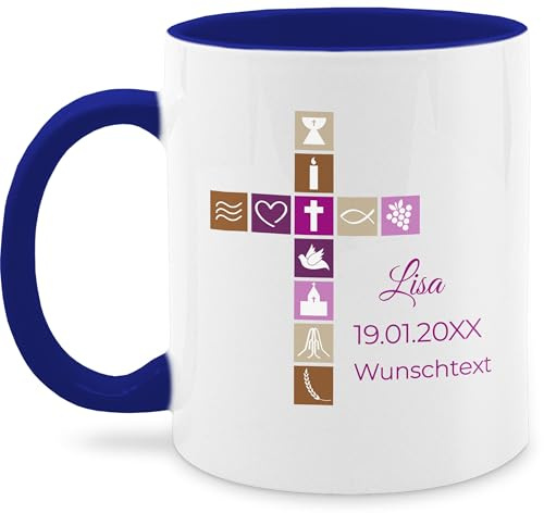 Tasse Tassen 325ml - Taufe - Geschenk Firmung GeldgeschenkTaufe I Geschenke Geld Konfirmation - 325 ml - Dunkelblau - taufbecher personalisierte konfirmationsgeschenke taufgeschenke taufe￼