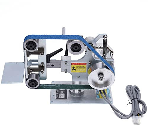 TaNeHaKi Verstellbarer Bandschleifmaschine,Bandschleifer Bausatz,Desktop Multifunktion Tellerschleifer,Vertikaler Elektroschleifer