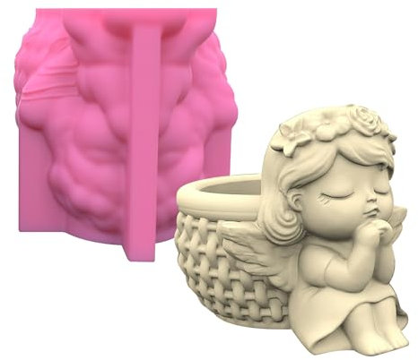 TNSLAND Stampo per calcestruzzo in silicone per vaso di fiori, vaso succulento, portapenne - artigianato fatto a mano