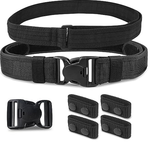 Realand Duty Belt Law Enforcement, 2,2 Nylon Polizei Gürtel mit Innengürtel & 4 Gürtelhalter & 2 Schnallen, taktische Utility Sicherheitsgürtel