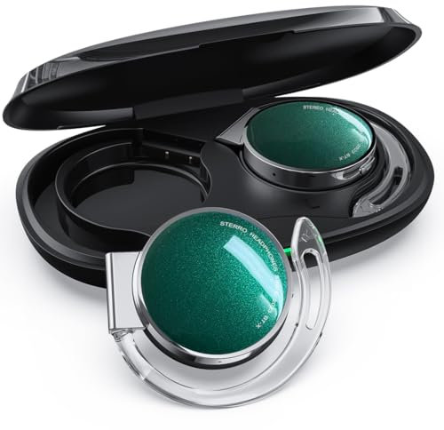 Auriculares Bluetooth V5.3 Con Clip, Deportivos Inalámbricos On-Ear Con Luz de Respiración, 4 Micrófonos, Ajuste Cómodo y Gancho