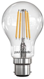 paul russells LED Filament GLS – Dimmable Bayonet Cap Fittings B22 Light Bulbs, 12Watt 1521Lumens Classic A60 LED Bulbs, 100w Equivalent, 2700K Warm White Dimmer BC Energy Saving Lamps, 1 Pack