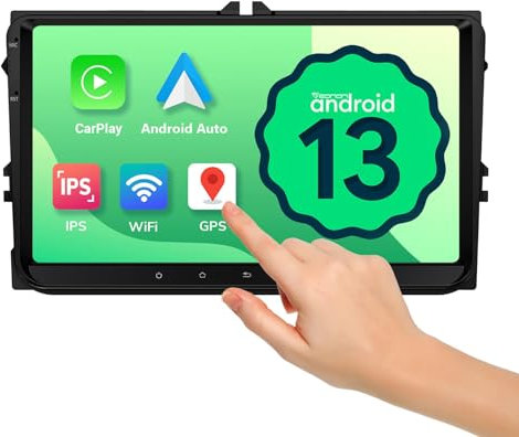 Eonon 9 inch for Volkswagen SEAT Skoda Polo Golf V/VI T5 Android 13 2+32GB Car Stereo CarPlay Android Auto MirrorLink Bluetooth Radio USB support Video Output OBDII DAB+ Backup Camera Headunit VWA13