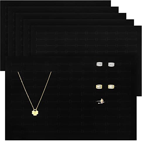 Angoily 6Er-Pack Schmuck-Display-Tablett Schmuck-Display-Pad-Tablett -Einsatz Schaumstoff-Pads Für Halsketten Ohrringe Armbänder Ringe Edelsteine Ketten (27 9 X 17 8 Cm)
