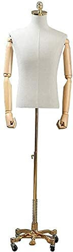 CRBUDY Schneiderpuppe männlich, zum Nähen von Büsten, Torso, Körperpuppe, Kleidung, höhenverstellbar, professionelle Schneiderpuppe, männlich (C)