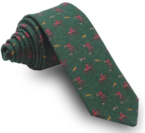 Cencibel Smart Casual Corbata Cazador a Caballo y Zorro Verde Botella Caza
