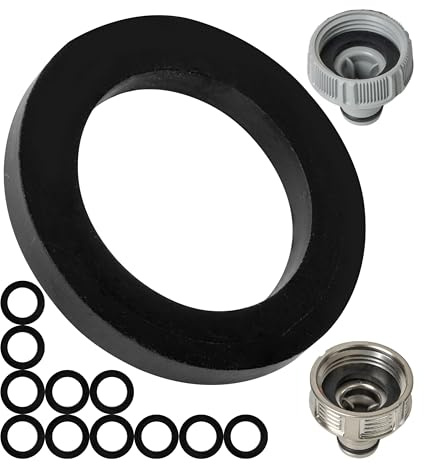 Ersatz Flachdichtungen Set, 12 Stück, für G 1 Zoll Garten Systemteile, kompatibel mit Gardena 33,3 mm Hahnverbinder, 2802, 18202, 18242, 940, aus Silikon, Ø 30 x 20 mm, Reparatur Dichtung für 1125