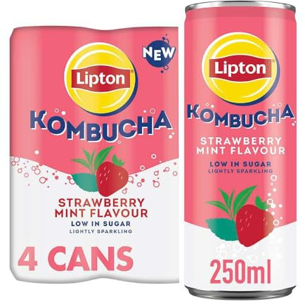 Lipton Kombucha Strawberry & Mint, 250ml, (Pack of 4)
