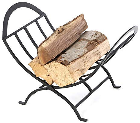 Moderno soporte de hierro para leña para estufa de interior de granja, contenedor pequeño para chimenea y accesorio para hoguera