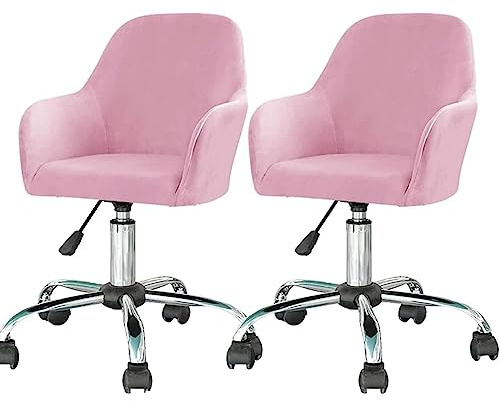 Bar Stuhl Hocker Abdeckungen, Samtbezug mit drehbarer Armlehne und gebogener Rückenlehne, Stuhlhussen für Home-Office-Schreibtisch, Stretch-Bezug für Esszimmerstühle mit Ohrensessel, für Schminktisch