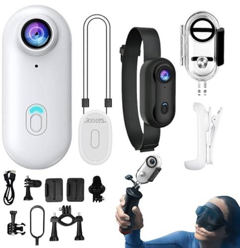 Gosnap Telecamera Gosnap, videocamera da pollice, 1080p, impermeabile, compatta e leggera, registrazione video HD, nera, per moto, bici, escursionismo, attività di viaggio
