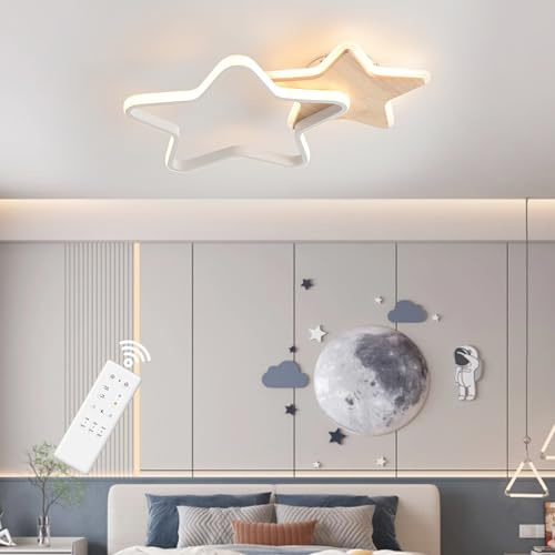 LXJCSM Lámpara de Techo LED, Lámpara de Techo de 26W para Habitaciones Infantiles, Habitaciones Infantiles de 40cm Regulable, Plafon LED Creativa con Forma de Estrella