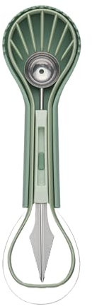 Doiyislem Cortador de bolas de fruta de acero inoxidable, herramienta de cocina versátil, cortador de sandía para camping, casa o fiesta