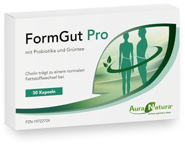 FormGut Pro – Cholin, Probiotika & Pflanzenextrakte – Mit Cholin das zu einen normalen Stoffwechsel beiträgt – Vegan | 30 Kapseln, 1 Monat Vorrat