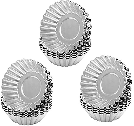 FILFEEL Tårtform, äggtårtform Tårtform Muffinsform återanvändbar för Gör-det-själv-tårtor, Kakor, Kex, Frukt, Pudding, Choklad (30pcs)