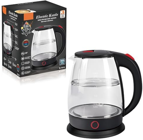 Bollitore Elettrico In Vetro Borosilicato Ad Alta Capacità Da 2 Litri Con Spegnimento Automatico, For Uso Domestico