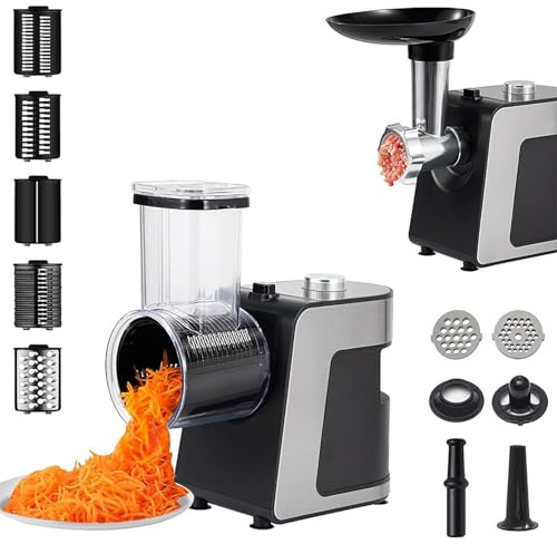 Electric Cheese Grater and Vegetable Chopper, 400W Automatic Food Processor with Stainless Steel Blade, Ideal for Cheese, Carrots, and Potatoes