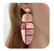 TOVABA Boucles D'oreilles Pendantes Femme - Style Mondrian Géométrique Et Abstrait, Bijoux Acrylique Résine Multicolore, Tiges Hypoallergéniques Pour Oreilles Sensibles