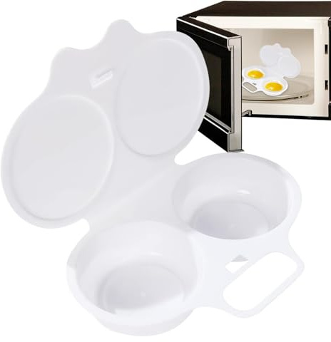 Cocedor de huevos para microondas | Hervidor de huevos para microondas,Huevos de bricolaje Huevos escalfados redondos Capacidad de 2 Vapor para el desayuno