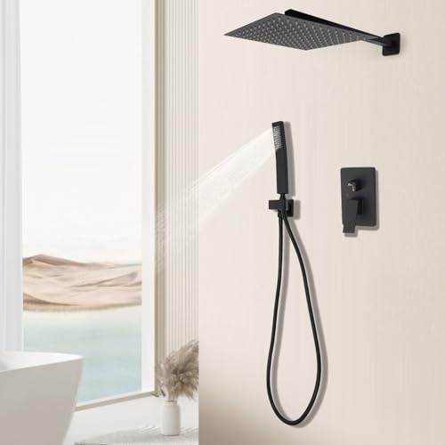 Regendusche Duschsystem, Schwarz Dusch Armatur Duschset, Rain Shower Set, Brausegarnitur Mit Kopfbrause, Duschsäule, Kann In Häusern, Badezimmern, Schulen